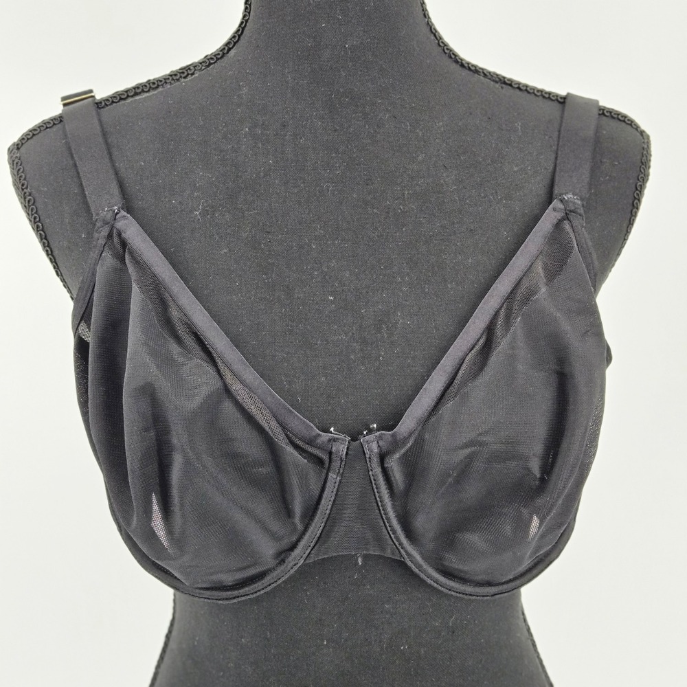 Soma Unbelievable Lift Perfect Coverage Black Mesh Underwire Bra Women 38DDD GUC